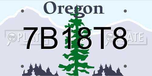 7B18T8 Oregon License Plate