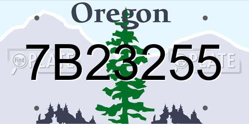7B23255 Oregon License Plate