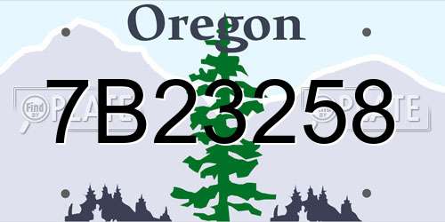 7B23258 Oregon License Plate