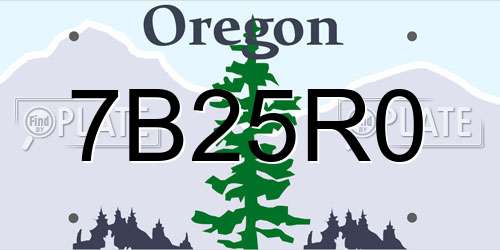 7B25R0 Oregon License Plate