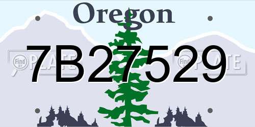 7B27529 Oregon License Plate
