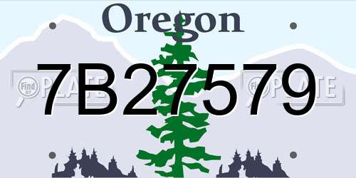 7B27579 Oregon License Plate