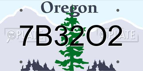 7B32O2 Oregon License Plate
