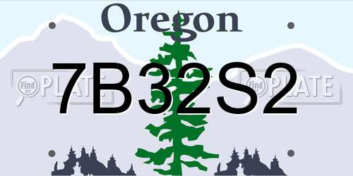 7B32S2 Oregon License Plate