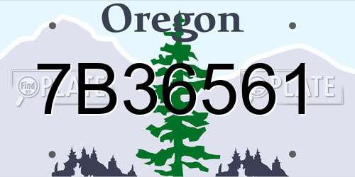 7B36561 Oregon License Plate