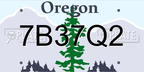 7B37Q2 Oregon License Plate
