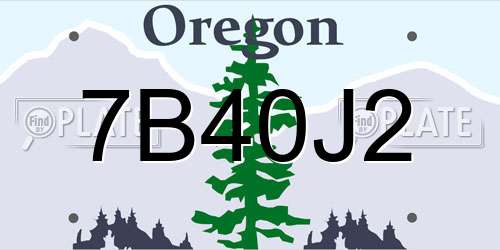7B40J2 Oregon License Plate