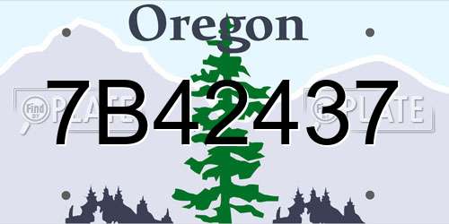 7B42437 Oregon License Plate