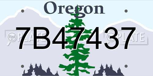 7B47437 Oregon License Plate