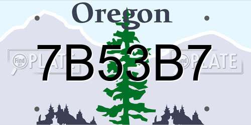 7B53B7 Oregon License Plate