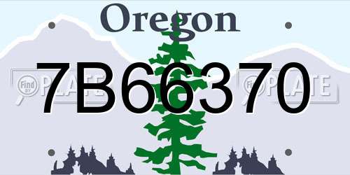 7B66370 Oregon License Plate