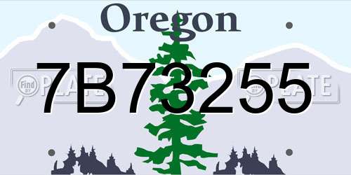 7B73255 Oregon License Plate