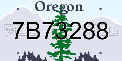 7B73288 Oregon License Plate