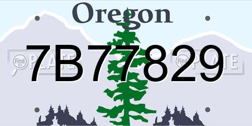 7B77829 Oregon License Plate