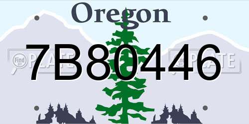 7B80446 Oregon License Plate