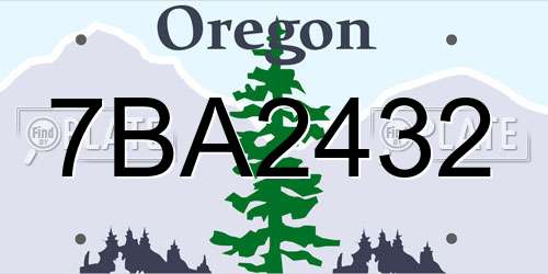 7BA2432 Oregon License Plate