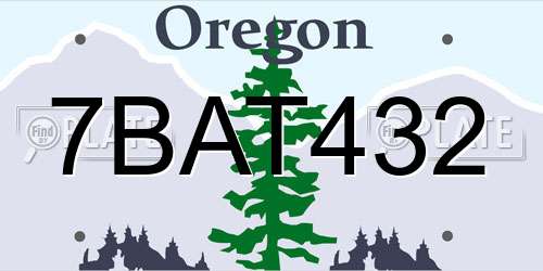 7BAT432 Oregon License Plate