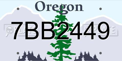 7BB2449 Oregon License Plate
