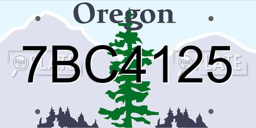 7BC4125 Oregon License Plate