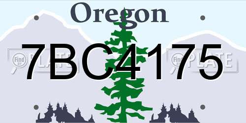 7BC4175 Oregon License Plate