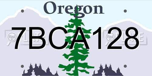 7BCA128 Oregon License Plate