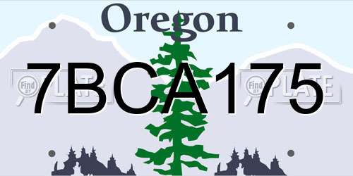 7BCA175 Oregon License Plate
