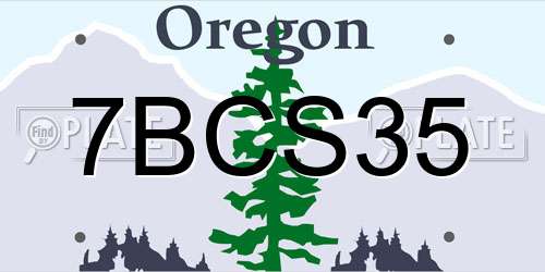 7BCS35 Oregon License Plate