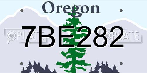 7BE282 Oregon License Plate