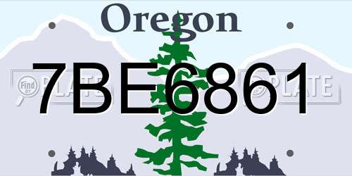 7BE6861 Oregon License Plate