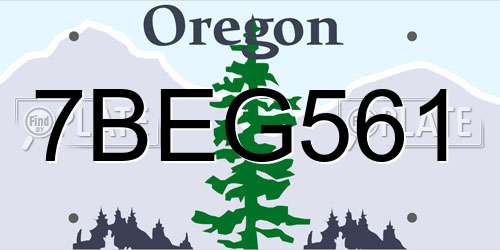 7BEG561 Oregon License Plate