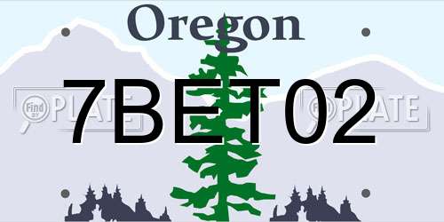 7BET02 Oregon License Plate