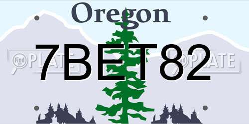 7BET82 Oregon License Plate