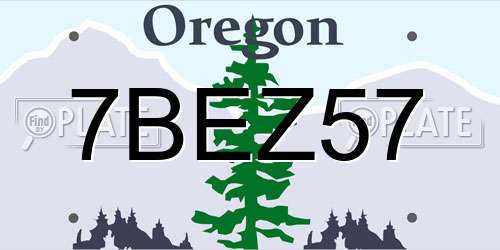 7BEZ57 Oregon License Plate