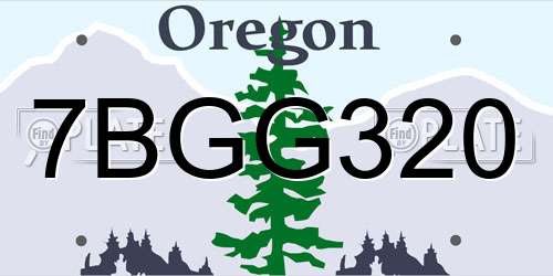 7BGG320 Oregon License Plate