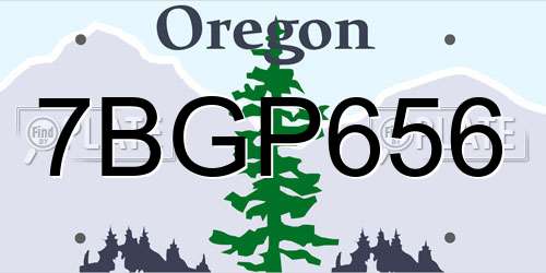 7BGP656 Oregon License Plate