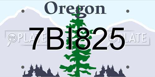7BI825 Oregon License Plate