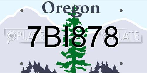 7BI878 Oregon License Plate