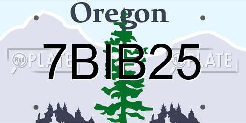 7BIB25 Oregon License Plate