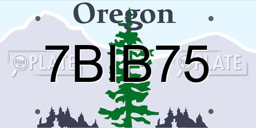 7BIB75 Oregon License Plate