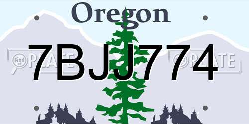 7BJJ774 Oregon License Plate