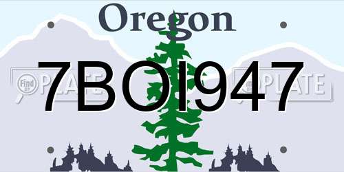 7BOI947 Oregon License Plate