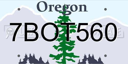 7BOT560 Oregon License Plate