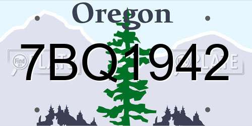 7BQ1942 Oregon License Plate