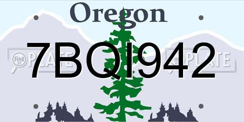 7BQI942 Oregon License Plate