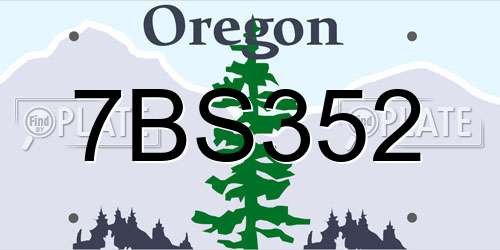 7BS352 Oregon License Plate