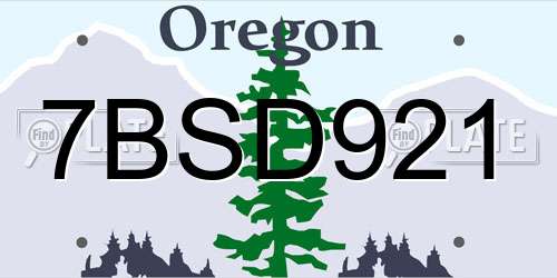 7BSD921 Oregon License Plate