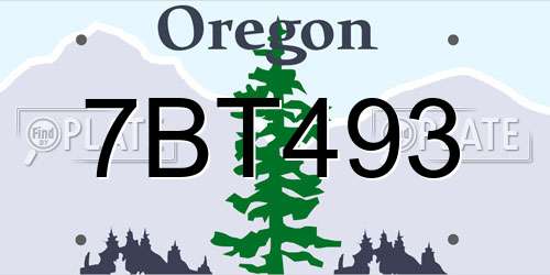 7BT493 Oregon License Plate
