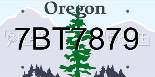 7BT7879 Oregon License Plate