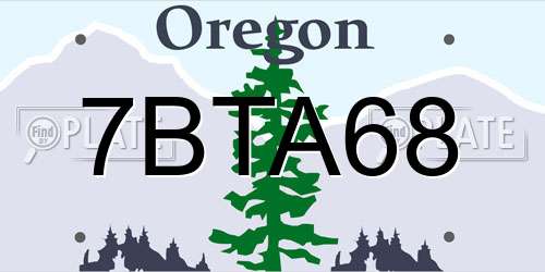 7BTA68 Oregon License Plate