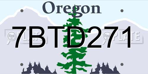 7BTD271 Oregon License Plate